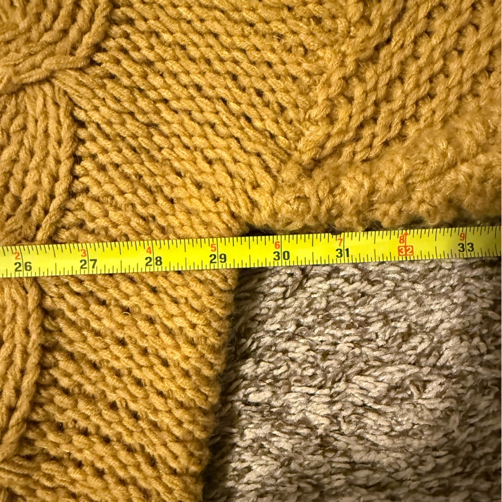 She + Sky Mustard Cable Knit Cropped Sweater - Picture 12 of 12